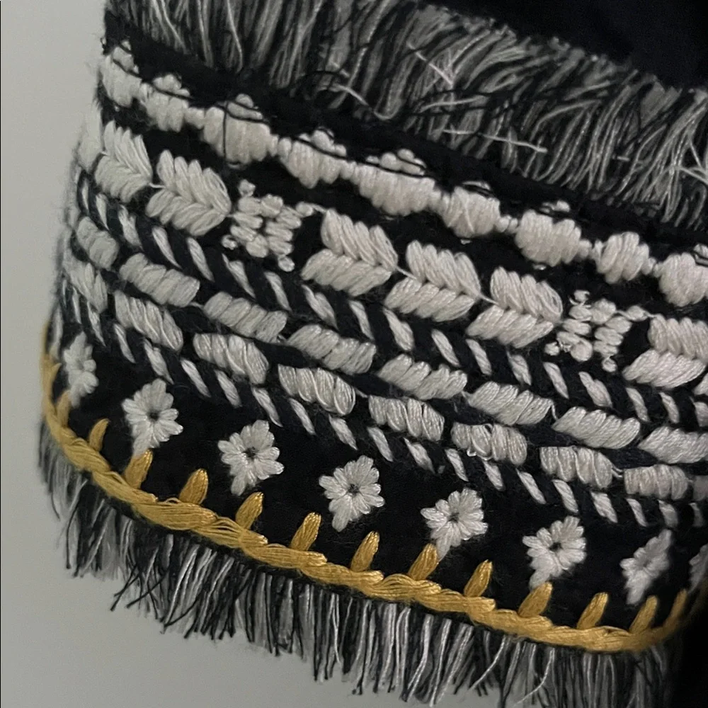 Tory Burch Navy Tunic with White and Yellow Accents - Picture 6 of 7